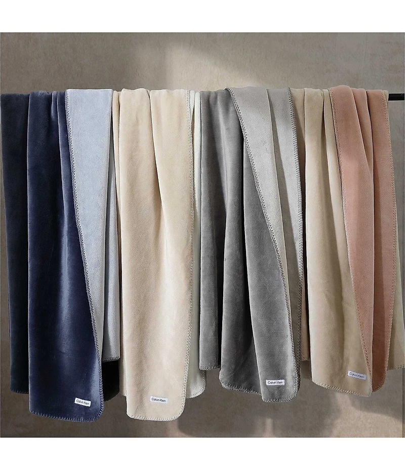 Calvin Klein Modern Lush Reversible Solid Throw Blanket