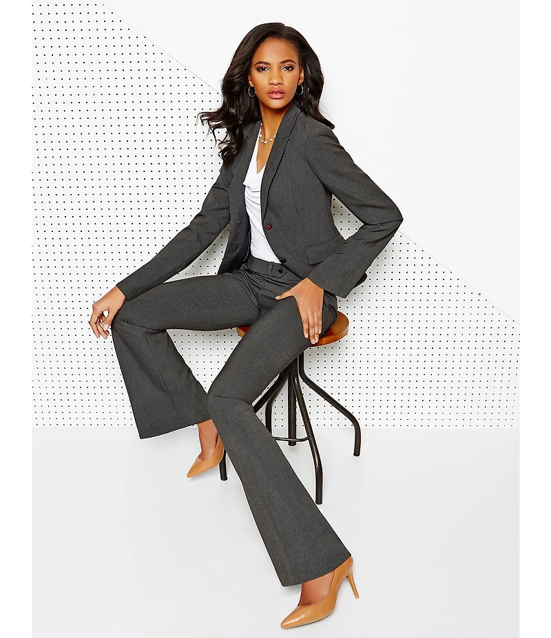 Calvin Klein Notch-Collar Long Sleeve Padded Shoulder Luxe Stretch Coordinating Jacket