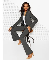 Calvin Klein Notch-Collar Long Sleeve Padded Shoulder Luxe Stretch Coordinating Jacket