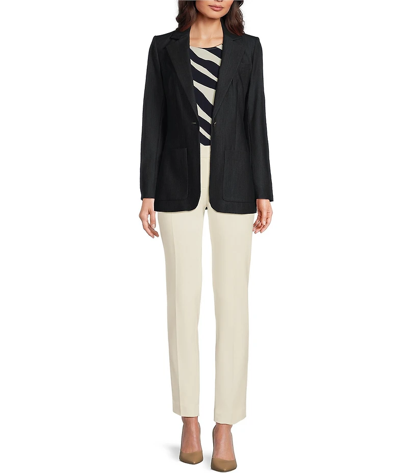 Calvin Klein Notch Lapel Collar Long Sleeve Patch Pocket Button Closure Jacket