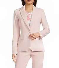 Calvin Klein Notch Lapel Long Sleeve One Button Jacket