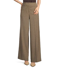 Calvin Klein Novelty Check Pleat Front Wide Leg Pants