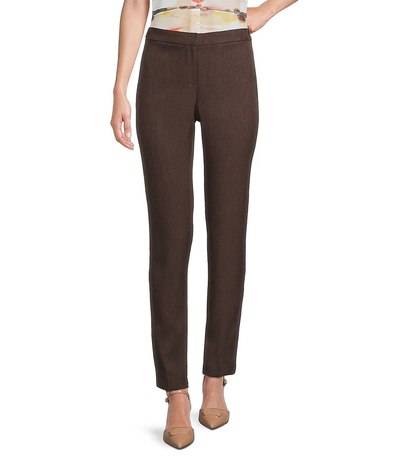Calvin Klein Novelty Flat Front Mid Rise Straight Leg Pants