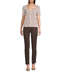 Calvin Klein Novelty Flat Front Mid Rise Straight Leg Pants