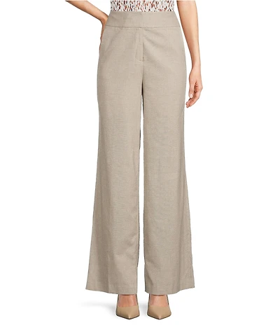 Calvin Klein Novelty Mid Rise Wide Leg Flat Front Pants