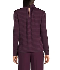 Calvin Klein Novelty Mock Neck Long Sleeve Blouse