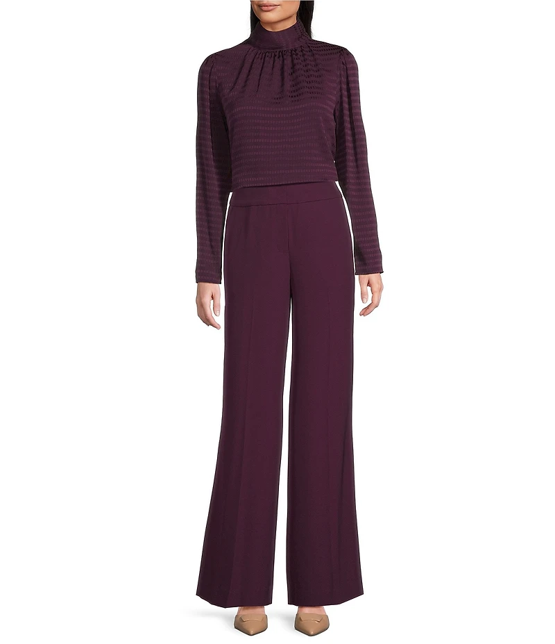 Calvin Klein Novelty Mock Neck Long Sleeve Blouse