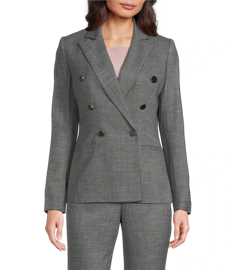 Calvin Klein Novelty Peak Lapel Double Breasted Jacket