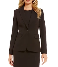 Calvin Klein Notch Lapel Long Sleeve One Button Jacket
