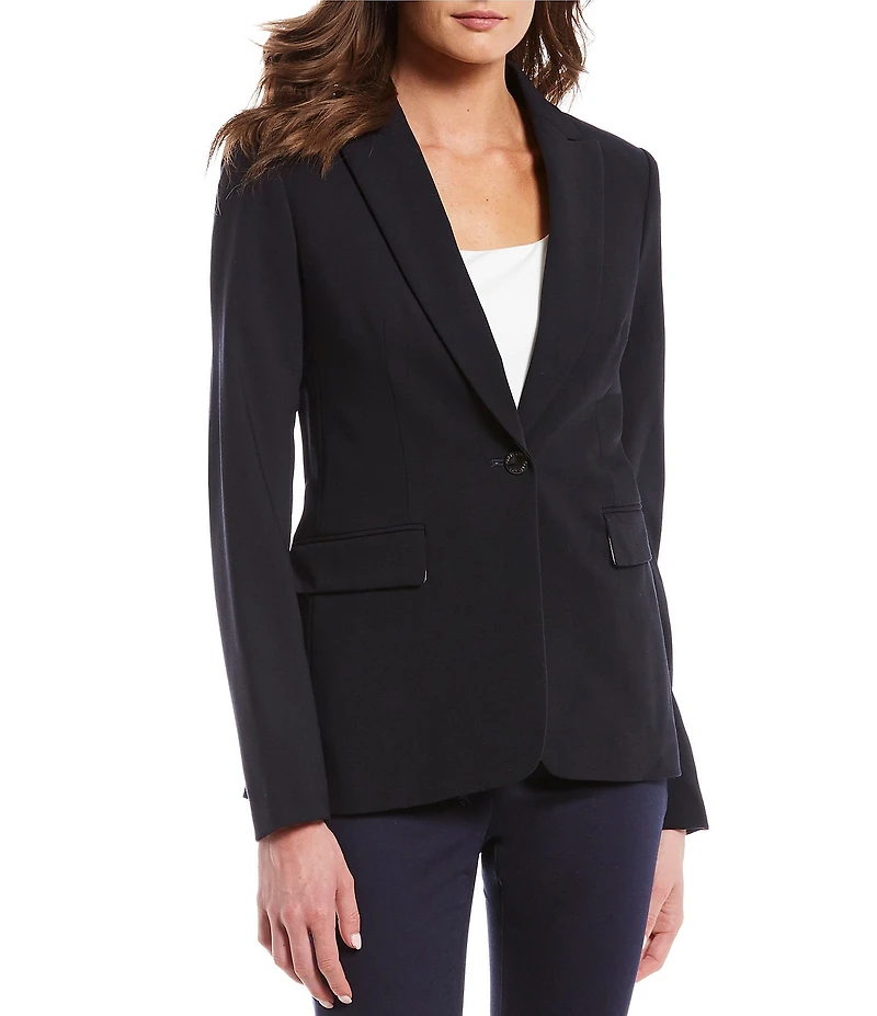 Calvin Klein Notch Lapel Long Sleeve One Button Jacket