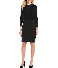Calvin Klein Open Front 3/4 Sleeve Shrug