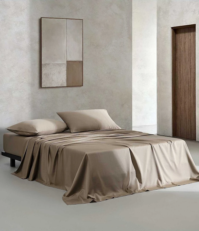Calvin Klein Organic Earth Solid Cotton Sateen Sheet Set