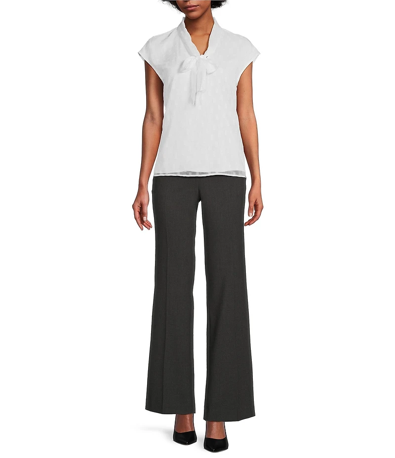 Calvin Klein Petite Size Classic Trouser Leg Slightly Flared Hem Pants