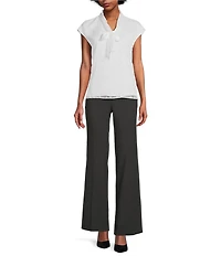 Calvin Klein Petite Size Classic Trouser Leg Slightly Flared Hem Pants