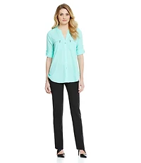 Calvin Klein Petite Size Luxe Stretch Slim Leg Pants