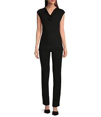 Calvin Klein Petite Size Cowl Neck Sparkle Clip Dot Top
