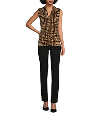 Calvin Klein Petite Size Plaid Knit V-Neck Sleeveless Cami Top