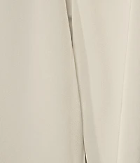 Calvin Klein Petite Size Woven Pleated Keyhole Crew Neck Long Sleeve Blouse