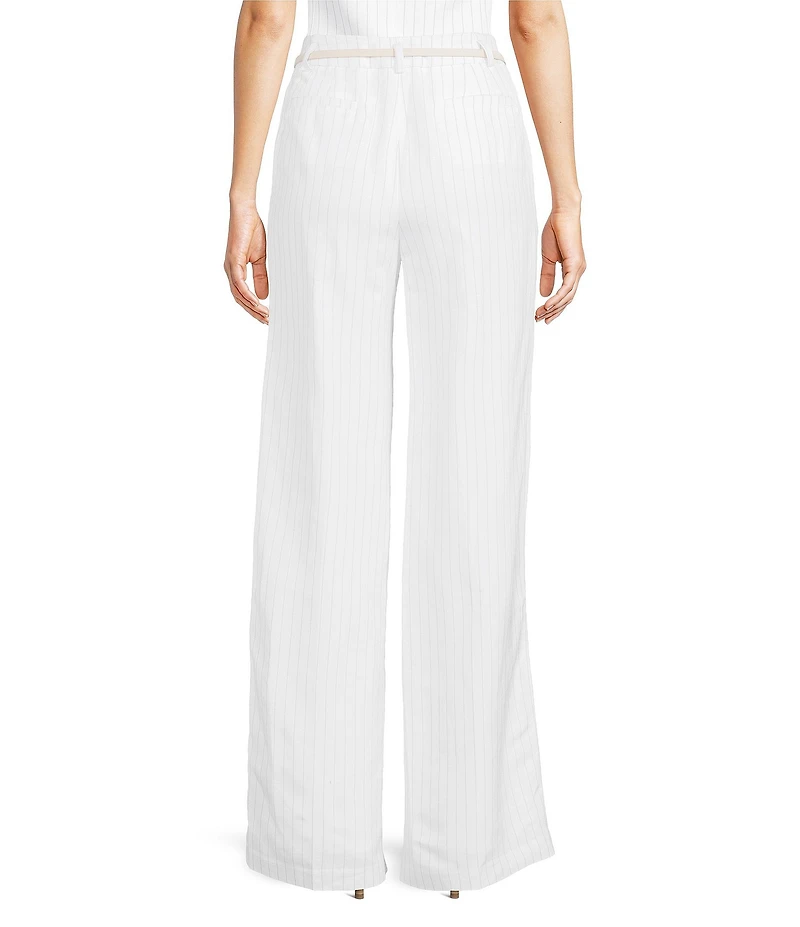 Calvin Klein Pinstripe Linen Blend Pants
