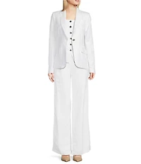 Calvin Klein Pinstripe Linen Blend Pants