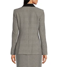 Calvin Klein Plaid 6-Button Notch Lapel Long Sleeve Jacket