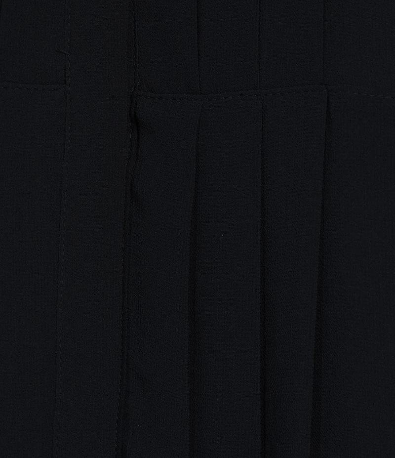 Calvin Klein Pleated Chiffon Point Collar Sleeveless Button Front Shirt