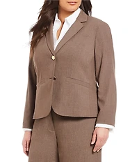 Calvin Klein Plus Size 2 Button Luxe Notch Collar Jacket