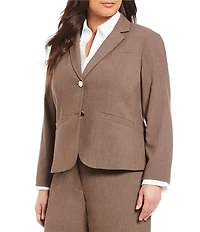 Calvin Klein Plus Size 2 Button Luxe Notch Collar Jacket