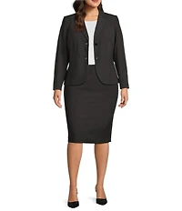 Calvin Klein Plus Size Long Sleeve 2-Button Suit Jacket