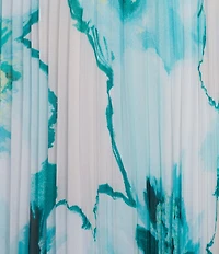 Calvin Klein Printed Chiffon Pleated A-Line Midi Skirt