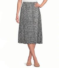 Calvin Klein Printed Georgette Pleated A-Line Midi Skirt