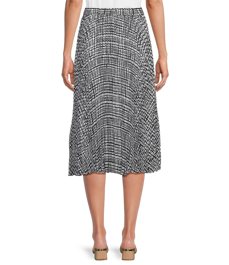 Calvin Klein Printed Georgette Pleated A-Line Midi Skirt