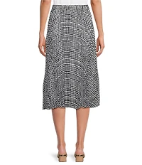 Calvin Klein Printed Georgette Pleated A-Line Midi Skirt