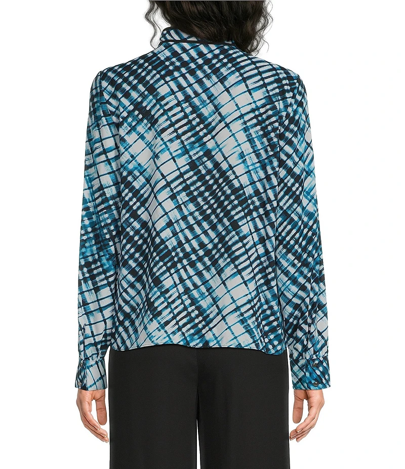 Calvin Klein Printed Georgette Tie Neck Long Sleeve Top