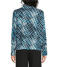 Calvin Klein Printed Georgette Tie Neck Long Sleeve Top