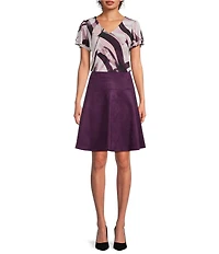 Calvin Klein Printed V-Neck Short Flutter Sleeve Top