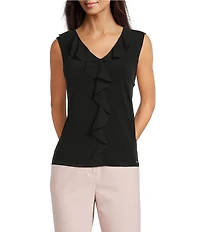 Calvin Klein Ruffle Front V-Neck Sleeveless Cami