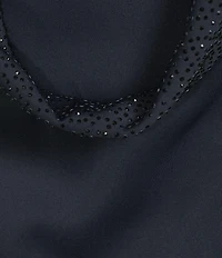 Calvin Klein Scuba Beaded Boat Neck Crepe Cap Sleeve Sheath Dress