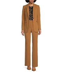 Calvin Klein Scuba Crepe Notch Lapel Long Sleeve 1-Button Blazer