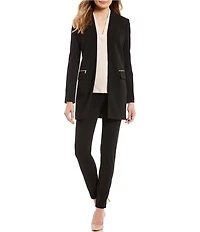 Calvin Klein Scuba Crepe Open Front Topper Jacket