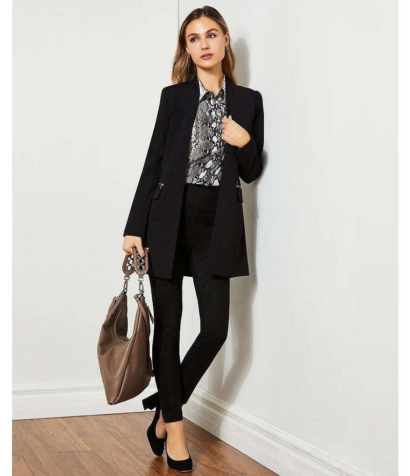 Calvin Klein Scuba Crepe Open Front Topper Jacket
