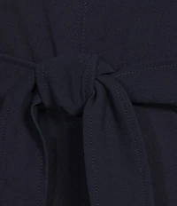 Calvin Klein Scuba Crepe Round Neck Sleeveless Belted Sheath Dress