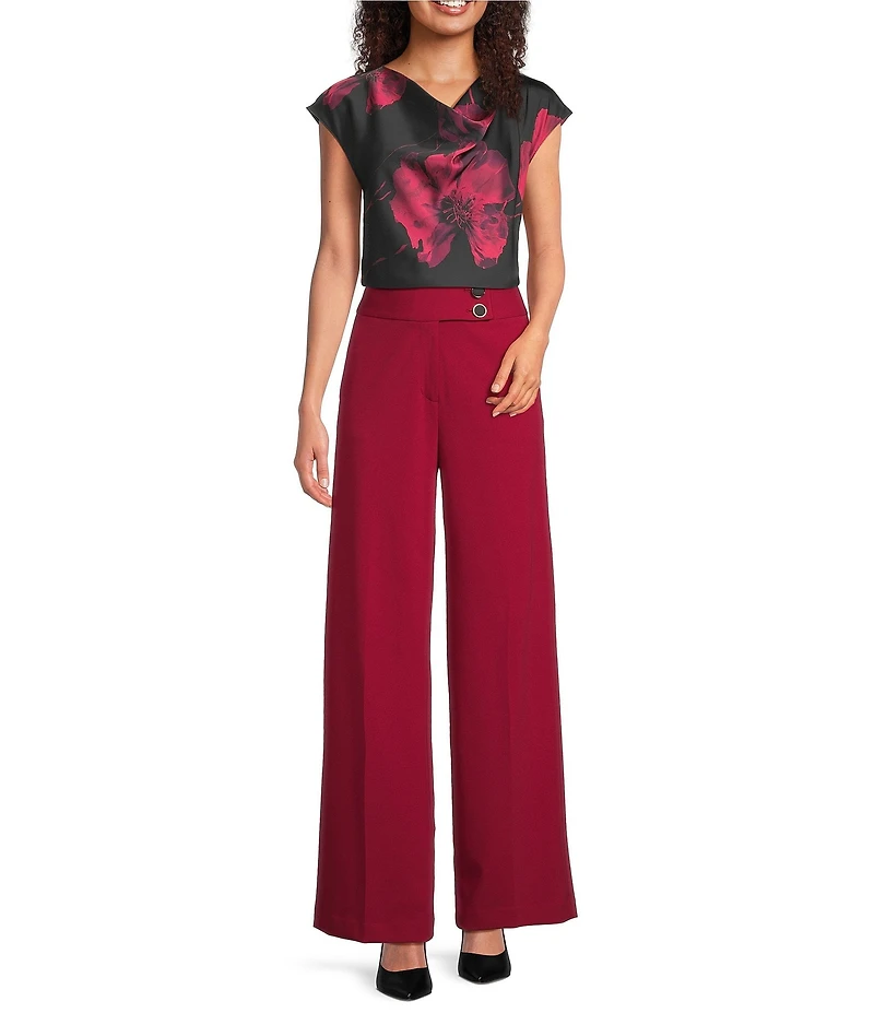Calvin Klein Scuba Crepe Wide Leg Pants