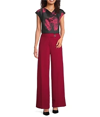 Calvin Klein Scuba Crepe Wide Leg Pants