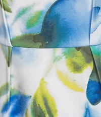 Calvin Klein Scuba Floral Print Boat Neck Fit And Flare Dress