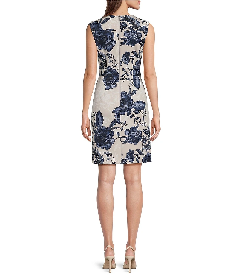 Calvin Klein Scuba Floral Print Sleeveless Dress