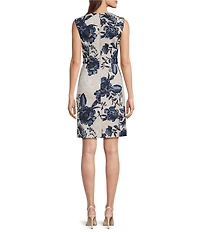 Calvin Klein Scuba Floral Print Sleeveless Dress