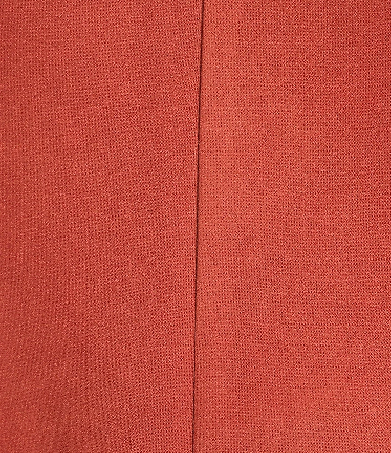 Calvin Klein Scuba Suede V-Neck Front Zip A-Line Dress