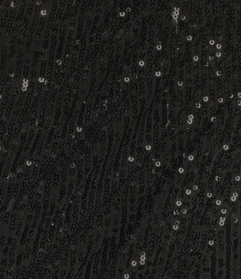 Calvin Klein Sequin V-Neck Short Puff Sleeve Faux Wrap Dress