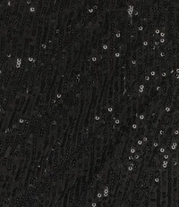 Calvin Klein Sequin V-Neck Short Puff Sleeve Faux Wrap Dress